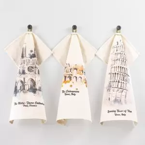 ست 3 تایی حوله آشپزخانه طرح بنای تاریخی